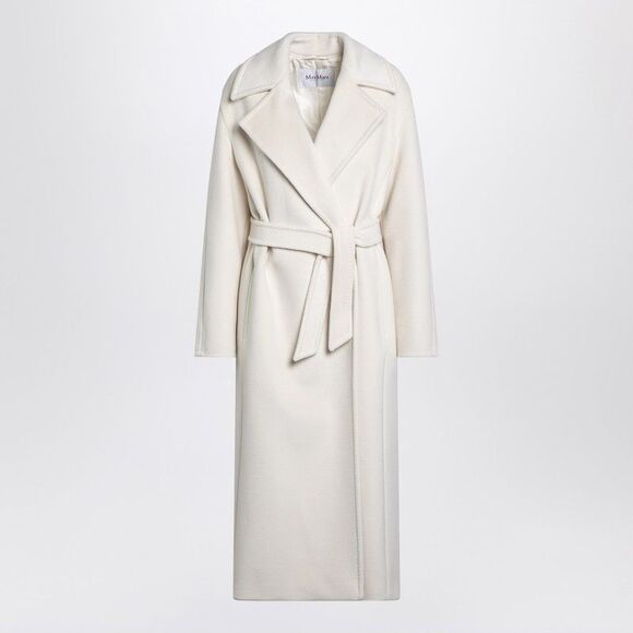 MaxMara Jackets & Blazers - Max Mara White Cashmere Blend Dressing Gown Coat Women